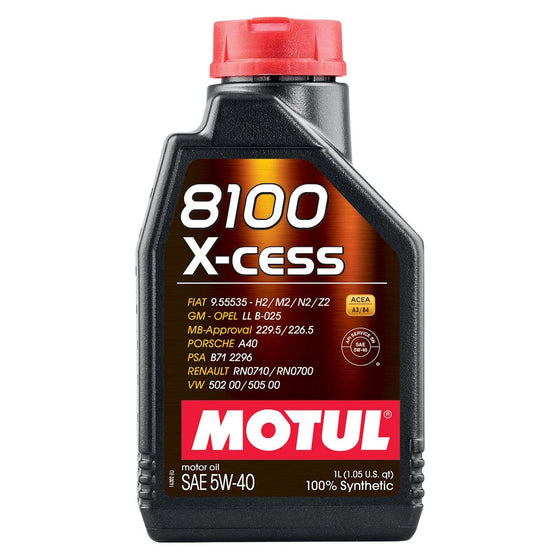 Motul 8100 X-cess 5W40 A3/B4 Fully Synthetic Engine Motor Oil BMW MB VW PORSCHE 102870