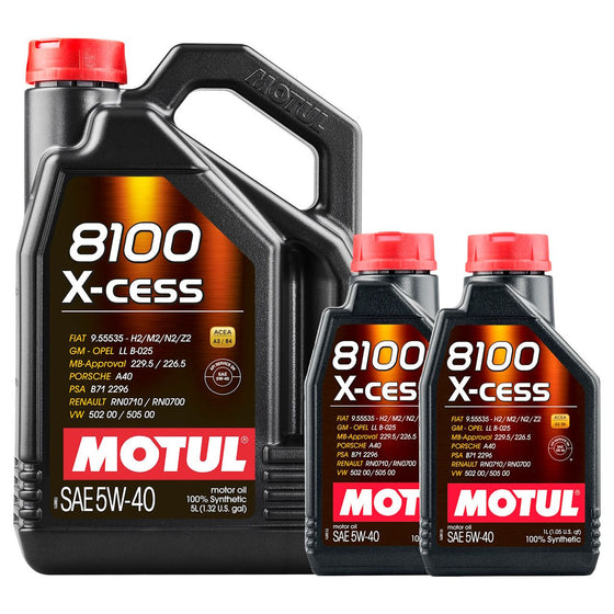 Motul 8100 X-cess 5W40 A3/B4 Fully Synthetic Engine Motor Oil BMW MB VW PORSCHE 102870