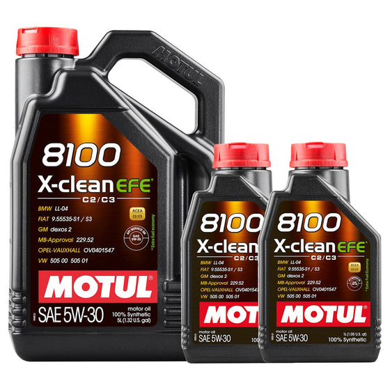 Motul 8100 X-Clean EFE 5W30 C2/C3 Fully Synthetic Engine Oil BMW FIAT GM MB 109471