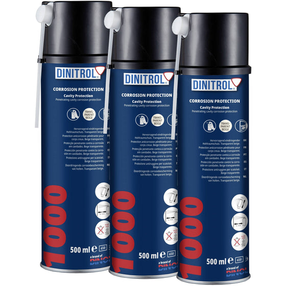 Dinitrol 1000 Cera para cavidades repelente al agua de alta penetración 500ML Aerosol 1107601