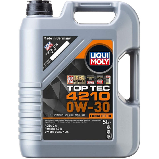 Liqui Moly Top Tec 4210 0W30 Engine Oil ACEA C3 VW 504 00 507 00 C30 21605