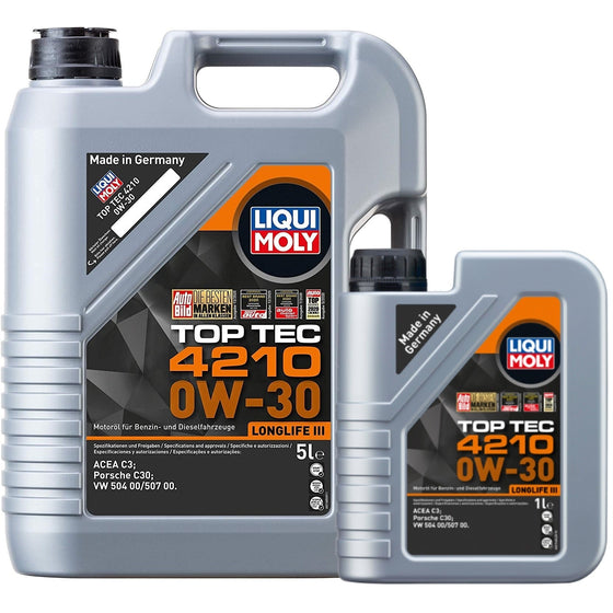 Liqui Moly Top Tec 4210 0W30 Engine Oil ACEA C3 VW 504 00 507 00 C30 21605