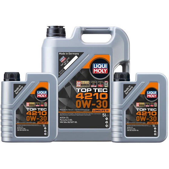 Liqui Moly Top Tec 4210 0W30 Engine Oil ACEA C3 VW 504 00 507 00 C30 21605