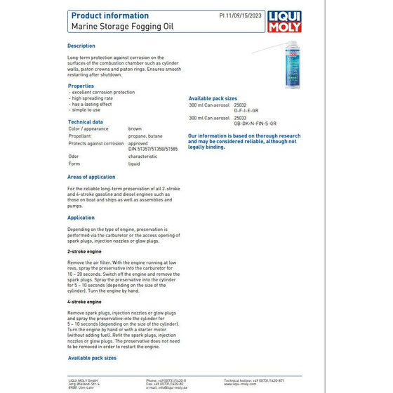 Spray nebulizador Liqui Moly Marine Storage 300ml 25033