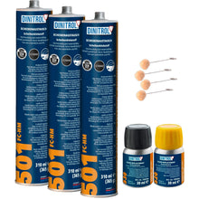  3 x DINITROL 501 KIT DE MONTAJE DE PARABRISAS DE CURADO RÁPIDO SELLADOR DE PEGAMENTO ADHESIVO DIN44