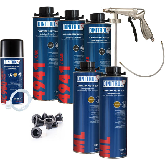 KIT ANTIOXIDACIÓN DE CERA PARA CAVIDADES DINITROL LITROS PEQUEÑO FIESTA CORSA MINI MGBGT DIN34