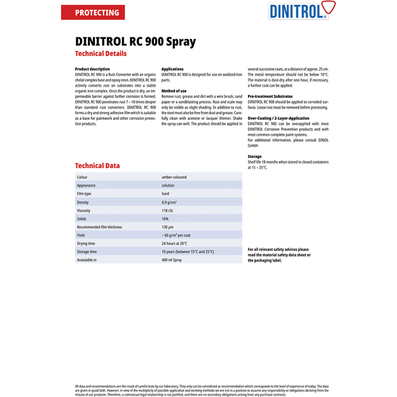 DINITROL Kit completo para bajos RC900 ML Cera para cavidades 4941 Recubrimiento para bajos LWB VAN DIN57 