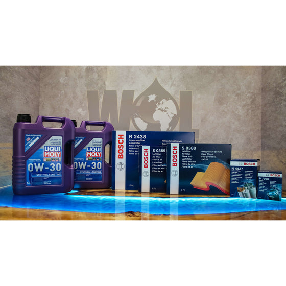 Mercedes Benz W221 S-class s320 BOSCH FILTERS LIQUI MOLY ENGINE OIL MB01