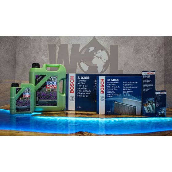 BMW 520 D 520D F10 F11 SERVICE KIT OIL AIR FUEL CABIN POLLEN BOSCH FILTERS LIQUI MOLY FULLY SYNTHETIC ENGINE OIL BMW03