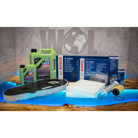BMW 520 D 520D F10 F11 SERVICE KIT OIL AIR FUEL CABIN POLLEN BOSCH FILTERS LIQUI MOLY FULLY SYNTHETIC ENGINE OIL BMW03