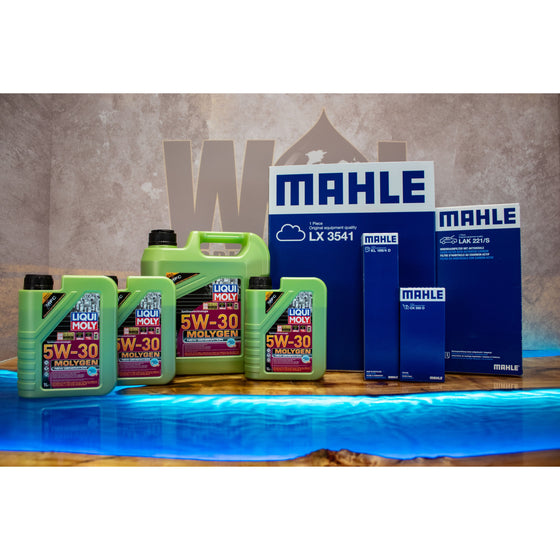BMW X5 X6 3.0 40d SERVICE KIT 4 MAHLE OIL AIR FUEL FILTERS LIQUI MOLY OIL BMW04