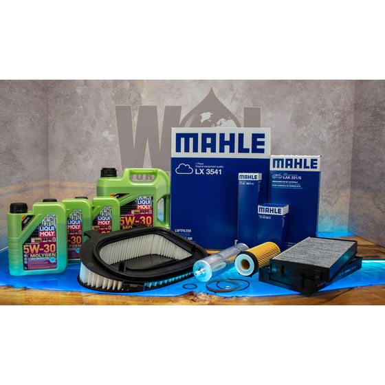 BMW X5 X6 3.0 40d SERVICE KIT 4 MAHLE OIL AIR FUEL FILTERS LIQUI MOLY OIL BMW04