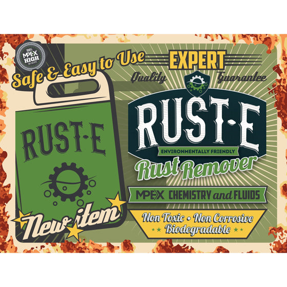 RUST-E Rust Remover Liquid Solution Removes Metal Oxides Water Soluble