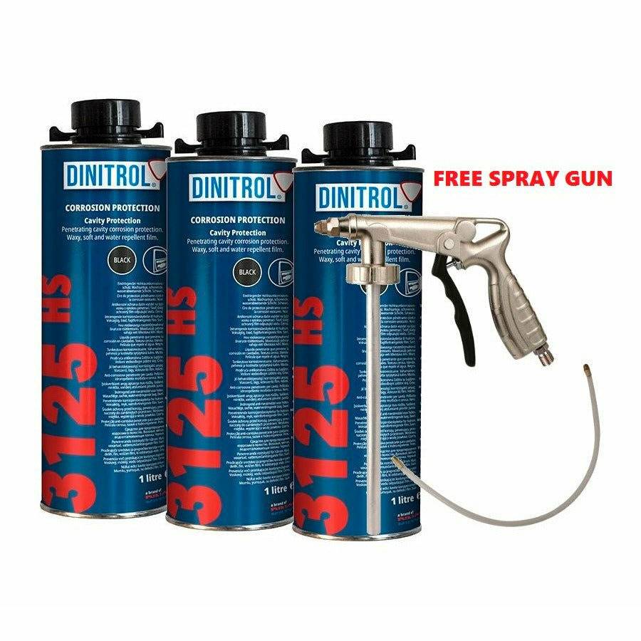 DINITROL 3125HS HIGH SOLIDS RUST PROOFING CAVITY WAX 1 LITRE 3x + SPRAYGUN 1152101 - World of Lubricant
