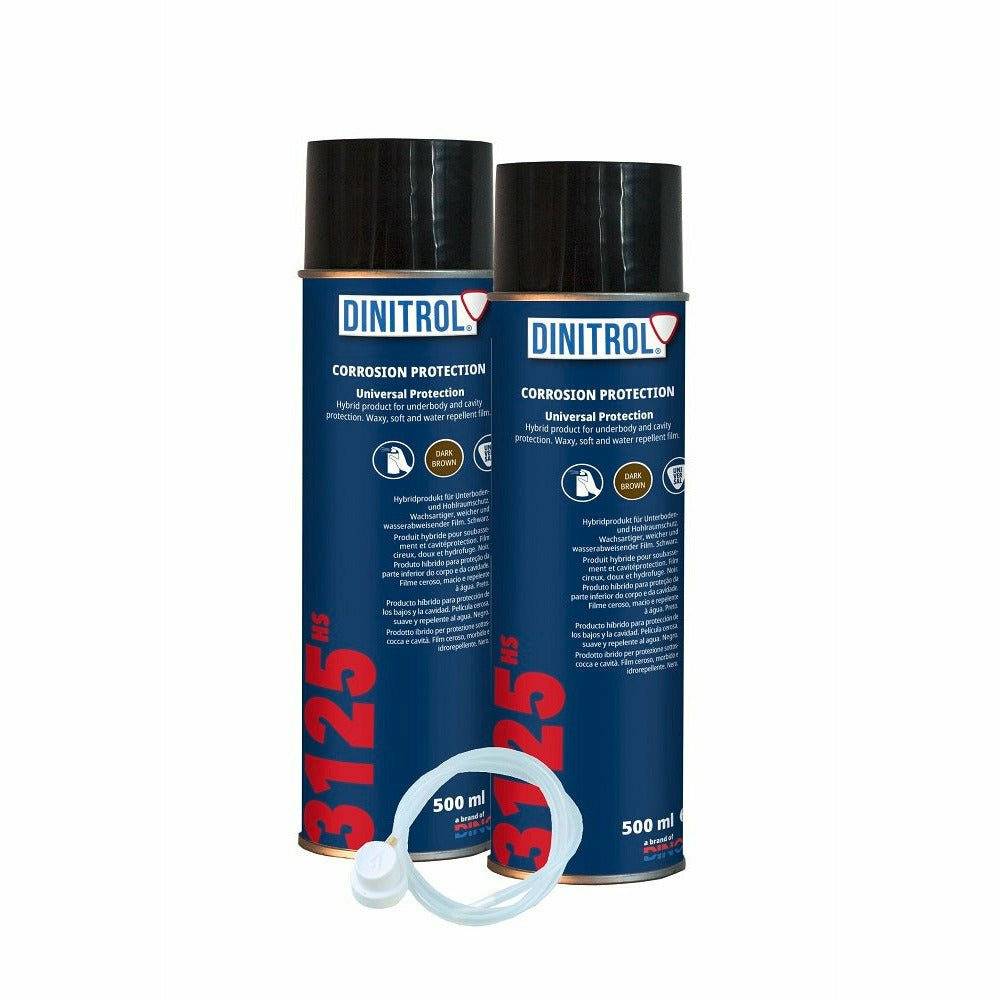 DINITROL 3125HS RUST PROOFING CAVITY WAX 500ml 2x AEROSOL + Extension nozzle 1150501 - World of Lubricant