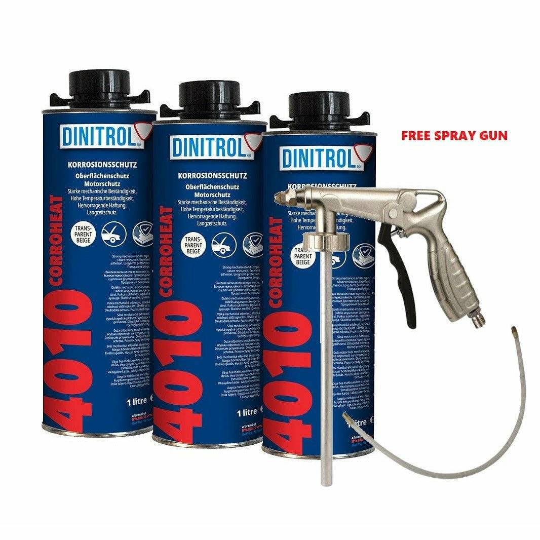 DINITROL 4010 HIGH TEMPERATURE RUST PROOFING WAX 1 LITRE 3x + SPRAYGUN 1124904 - World of Lubricant