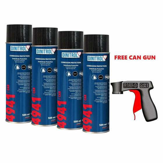 DINITROL 4941 UNDERBODY CHASSIS RUST PROOFING WAX 500ml 4x AEROSOL + CANGUN 1116301 - World of Lubricant
