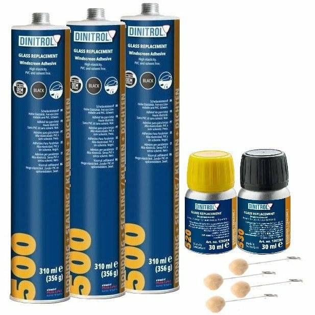 DINITROL 500 WINDSCREEN FITTING KIT BONDING 530 ADHESIVE GLUE 520 ACTIVATOR 1206101 1202300 1202400 - World of Lubricant