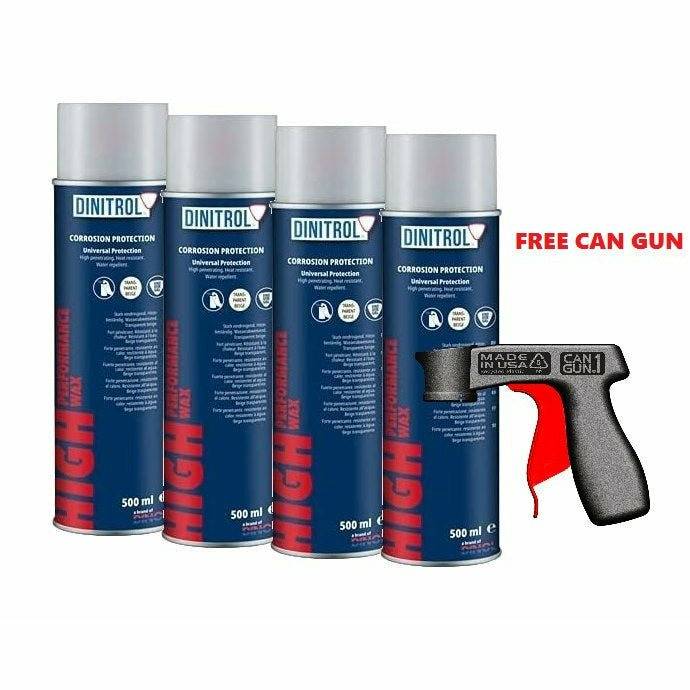 DINITROL HIGH PERFORMANCE UNDERBODY WAX CLEAR 500ml 4x AEROSOL + CANGUN 1152601 - World of Lubricant