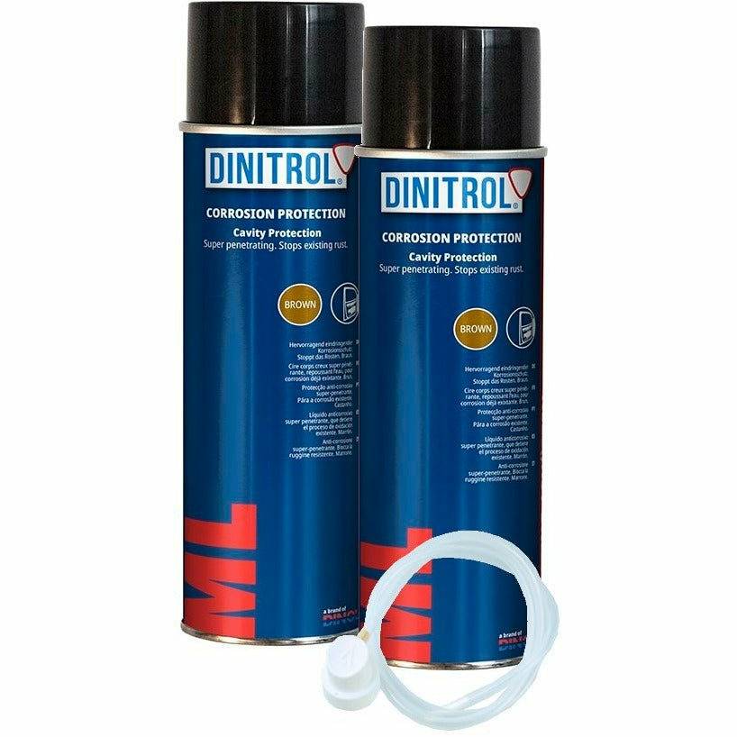 DINITROL ML RUST PROOFING CAVITY WAX PENETRATOR 500ml 2x AEROSOL + EXTENSION 1107101 - World of Lubricant