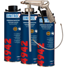  3 x DINITROL 4942 CERA MARRÓN ANTIOXIDO PARA CHASIS DE BAJOS 1 LITRO + PISTOLA DIN46