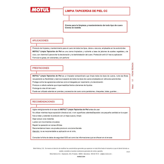 Motul Fork Oil Factory Line 5W Aceite totalmente sintético para motocicleta 1L 112956