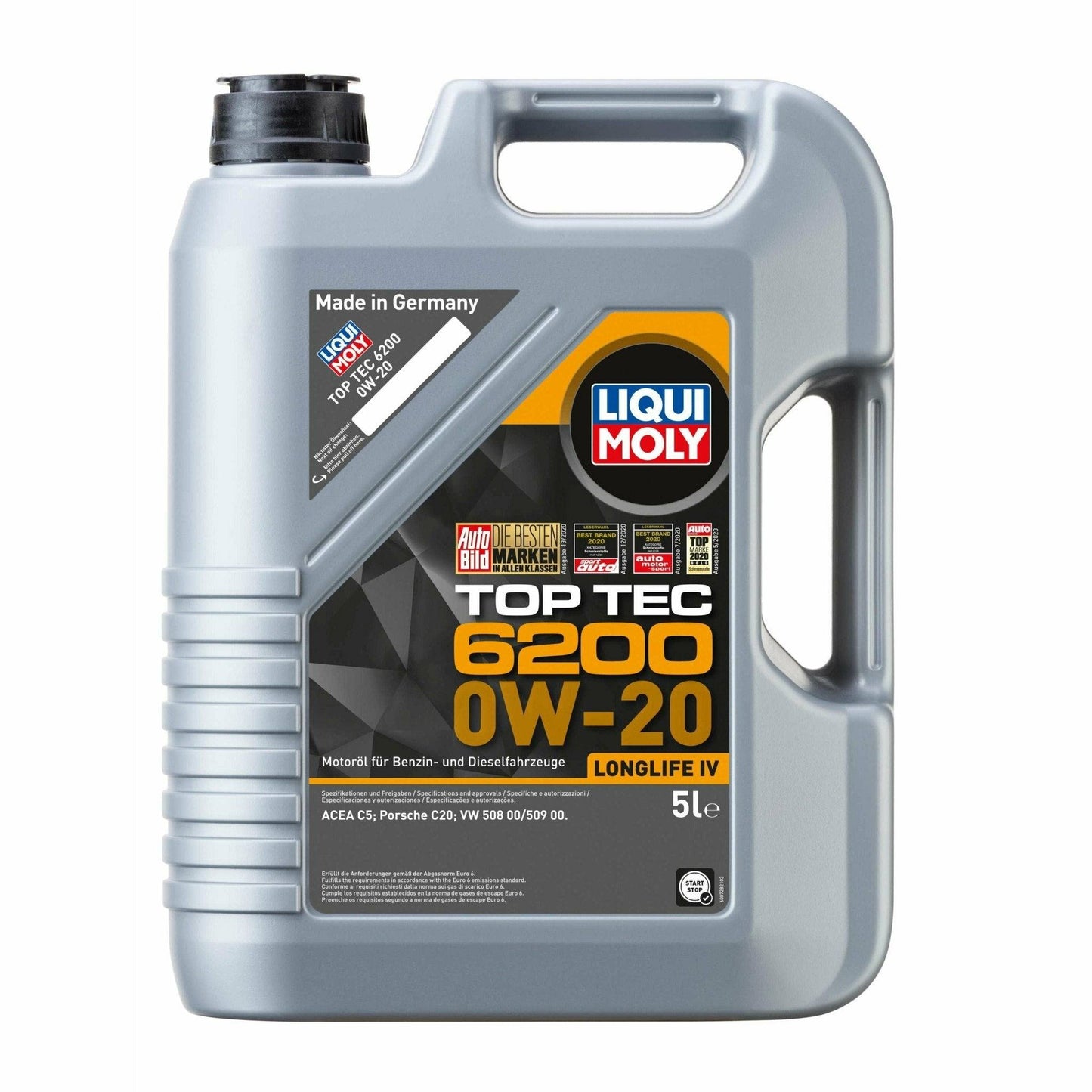 Liqui Moly 0W-20 Top Tec 6200 Porsche C20 VW 508 00/509 00 Engine Oil ACEA C5 20789 - World of Lubricant