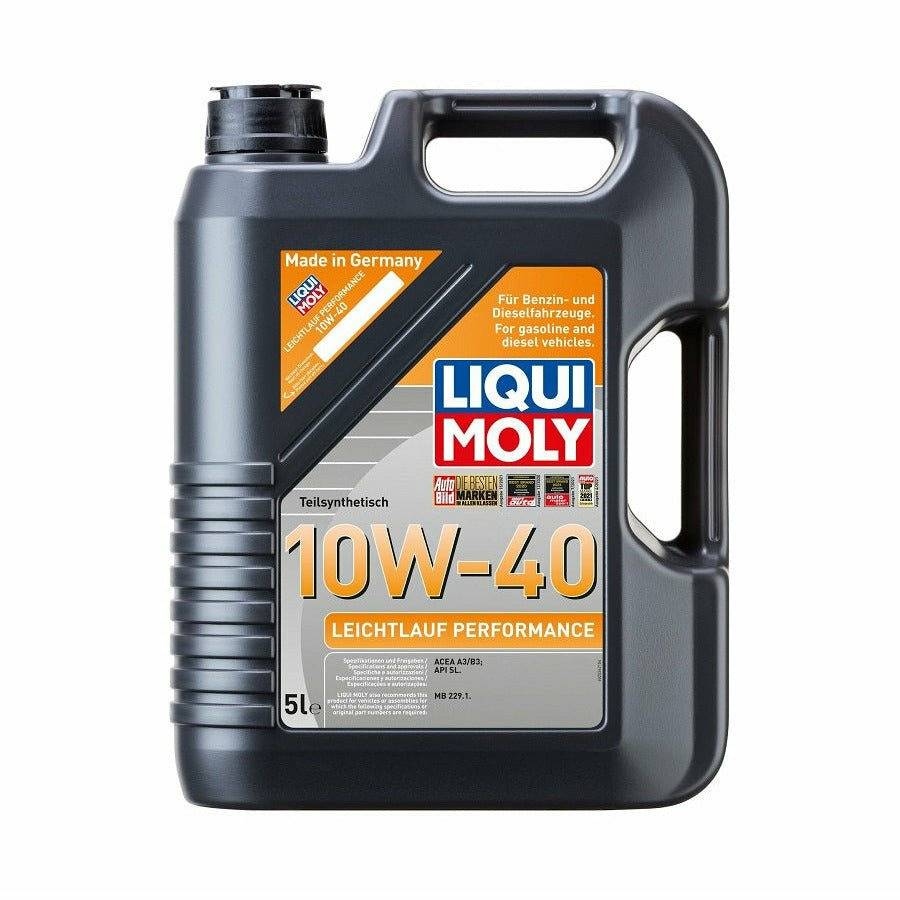Liqui Moly 10W40 Engine Oil 5L Leichtlauf Performance ACEA A3 B3 MB 229.1 2536 - World of Lubricant