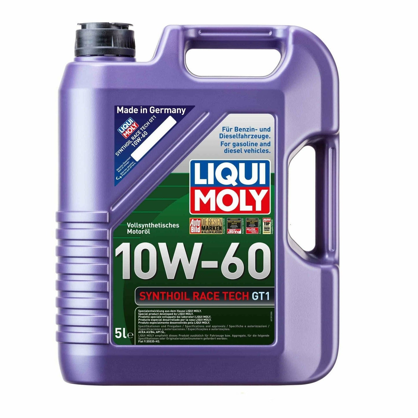 Liqui Moly 10w60 Synthoil Race Tech GT1 Engine Oil A3 B4 SL CF Germany 8909 - World of Lubricant