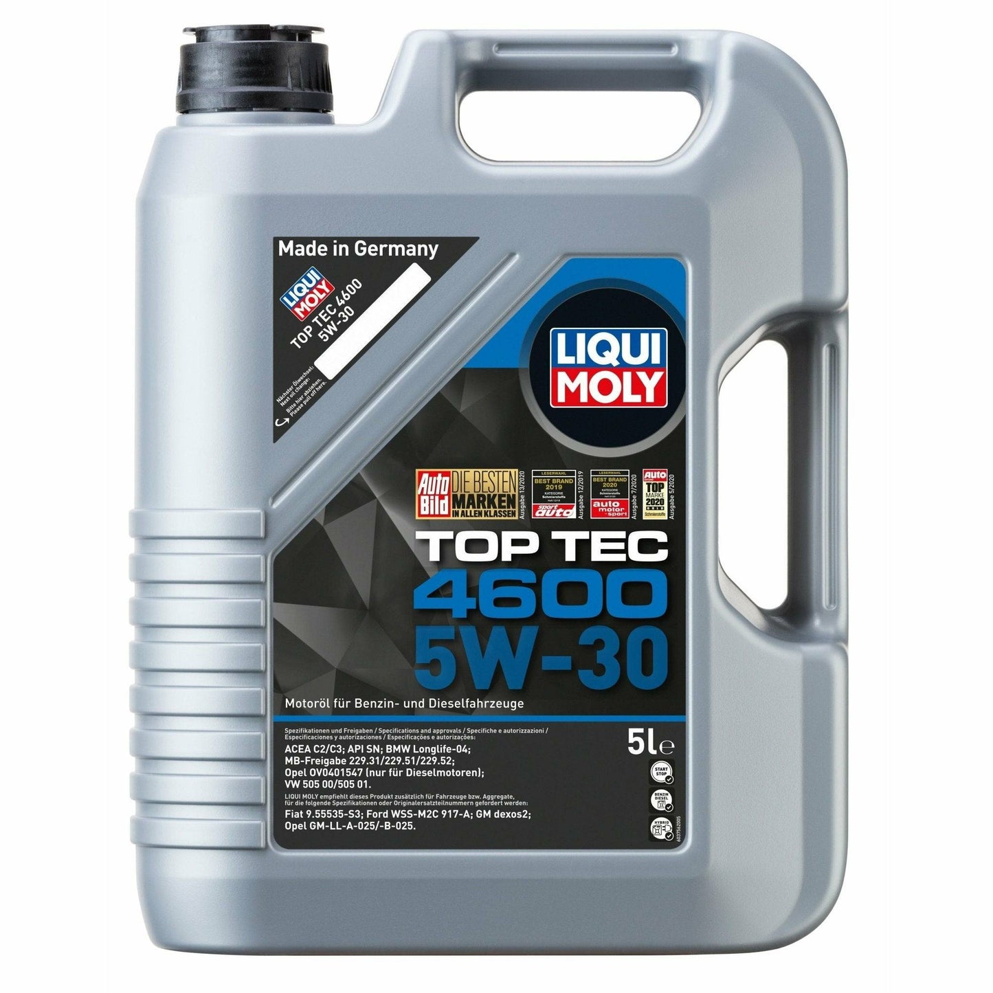 Liqui Moly 5w30 Top Tec 4600 Engine Oil ACEA C3 SN/CF BMW-LL VW MB 2316 - World of Lubricant