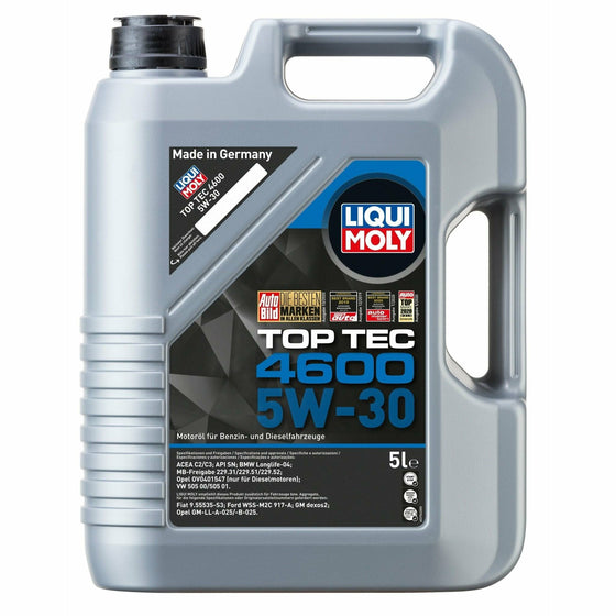 Liqui Moly 5w30 Top Tec 4600 Engine Oil ACEA C3 SN/CF BMW-LL VW MB 2316 - World of Lubricant