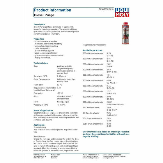 Liqui Moly Diesel Engine Purge 500ml Made in Germany 1811 - World of Lubricant