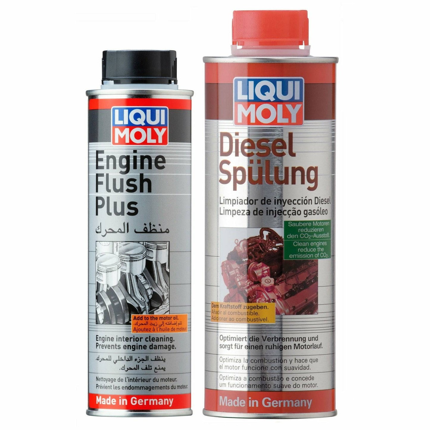 Liqui Moly Engine Flush Plus + Diesel Engine Purge Cleaning Kit 1811+8374 - World of Lubricant
