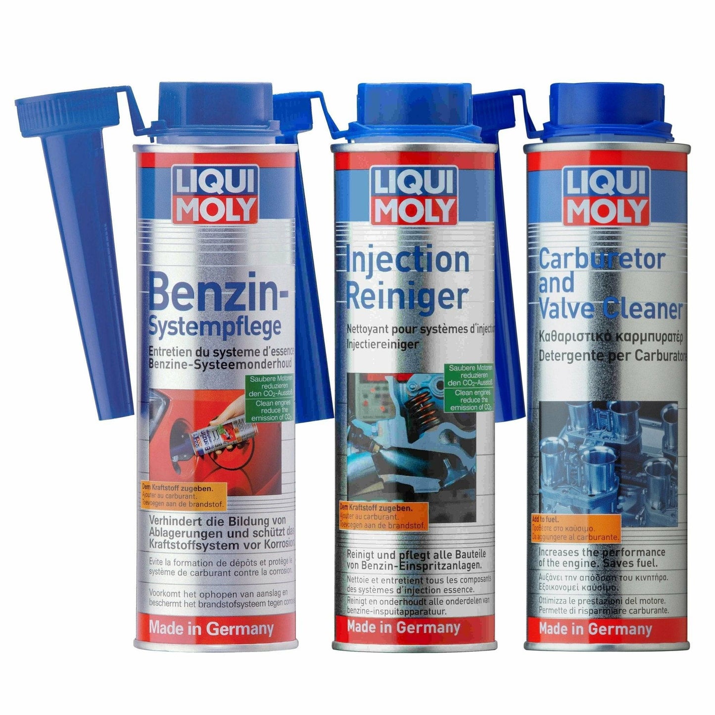 Liqui Moly Injection Cleaner + Fuel Treatment + Carb and Valve Cleaner Full Kit 1803+8365+1818 - World of Lubricant