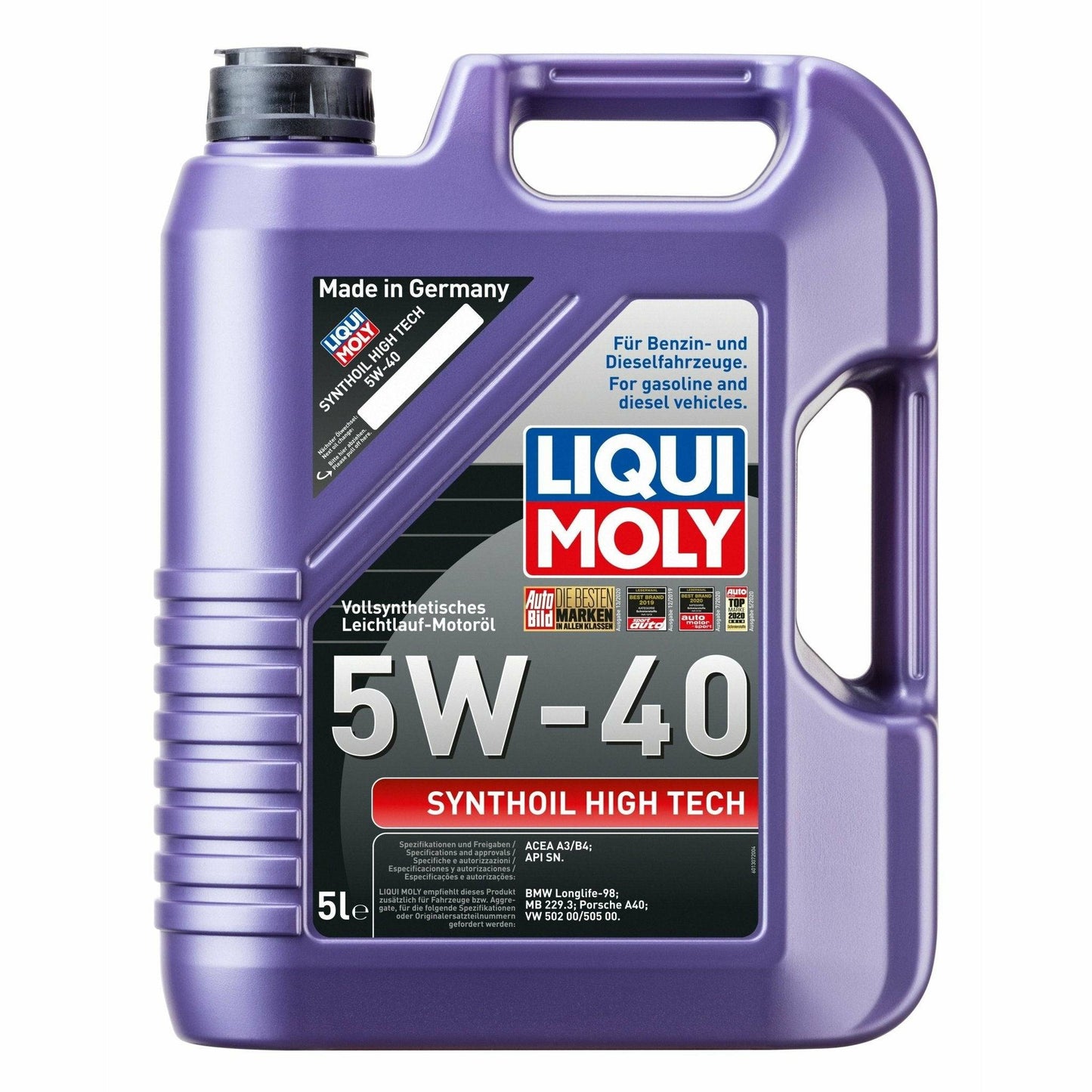 Liqui Moly SYNTHOIL HIGH TECH SAE 5W40 ACEA A3/B4 API SM 1856 - World of Lubricant