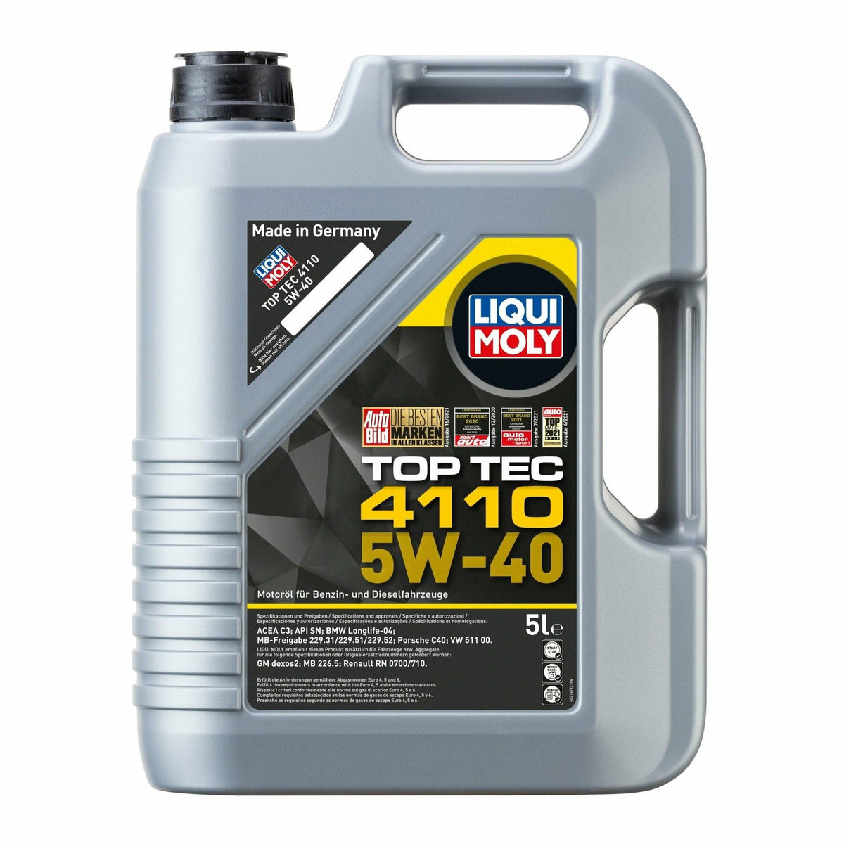 Liqui Moly Top Tec 4110 5W40 Engine Oil C3 BMW-LL Porsche C40 VW 511 MB 229 21479 - World of Lubricant