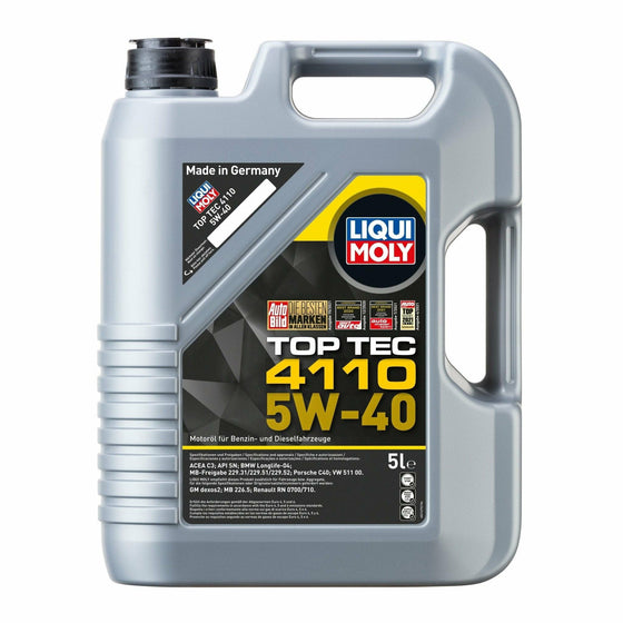 Liqui Moly Top Tec 4110 5W40 Engine Oil C3 BMW-LL Porsche C40 VW 511 MB 229 21479 - World of Lubricant