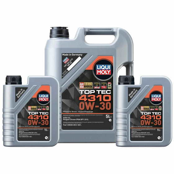 Liqui Moly Top Tec 4310 SAE 0W-30 Engine Oil Peugeot Citroen Fiat ACEA C2 2362 - World of Lubricant
