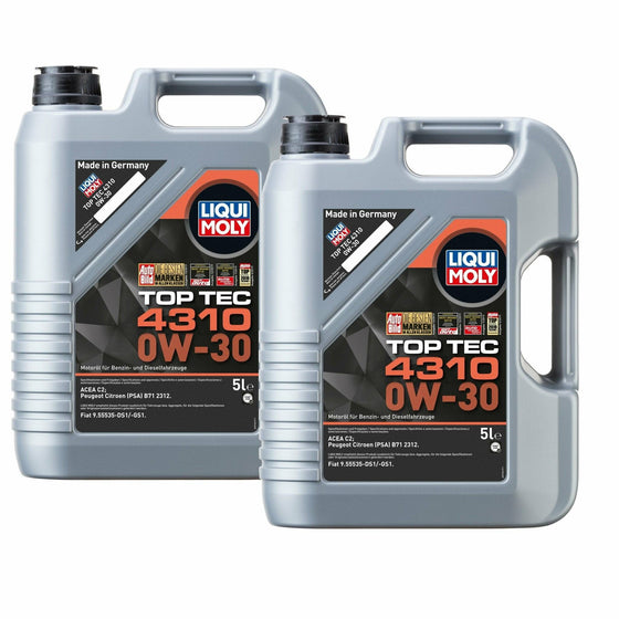 Liqui Moly Top Tec 4310 SAE 0W-30 Engine Oil Peugeot Citroen Fiat ACEA C2 2362 - World of Lubricant