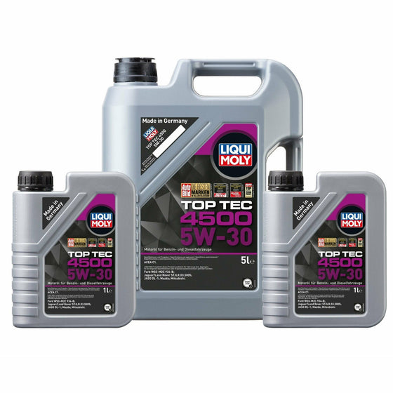 Liqui Moly Top Tec 4500 SAE 5W30 Mazda Mitsubishi Jaguar Land Rover Engine Oil ACEA C1 2318 - World of Lubricant