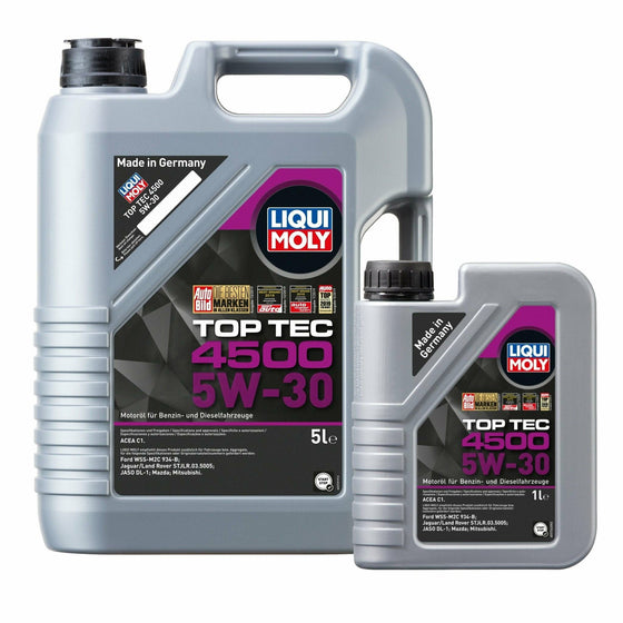 Liqui Moly Top Tec 4500 SAE 5W30 Mazda Mitsubishi Jaguar Land Rover Engine Oil ACEA C1 2318 - World of Lubricant