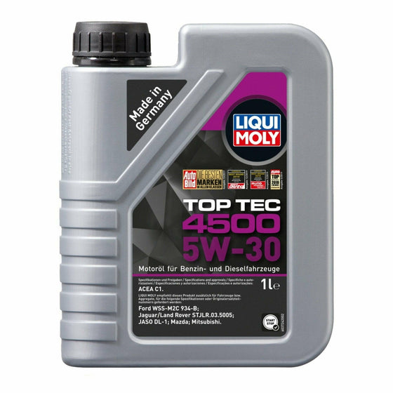 Liqui Moly Top Tec 4500 SAE 5W30 Mazda Mitsubishi Jaguar Land Rover Engine Oil ACEA C1 2318 - World of Lubricant