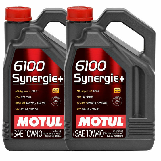 Motul 6100 Synergie+ 10W40 A3/B4 Synthetic Engine Oil VW MB SKODA AUDI 108647 - World of Lubricant
