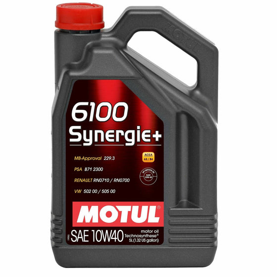 Motul 6100 Synergie+ 10W40 A3/B4 Synthetic Engine Oil VW MB SKODA AUDI 108647 - World of Lubricant