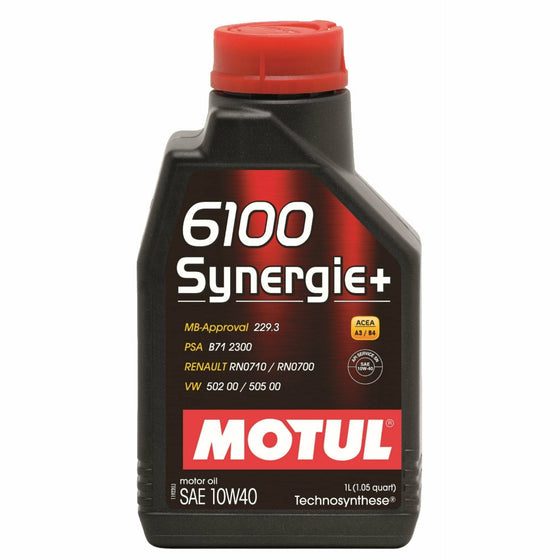 Motul 6100 Synergie+ 10W40 A3/B4 Synthetic Engine Oil VW MB SKODA AUDI 108647 - World of Lubricant