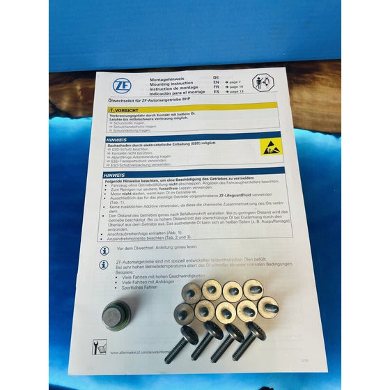 8HP 8 SPEED ZF TRANSMISSION GEARBOX SUMP FILTER OE 7L OIL SERVICE KIT SERVICE04