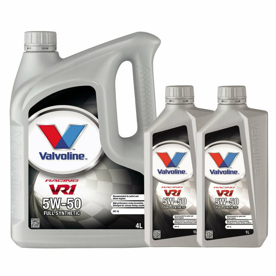 Valvoline 5W50 Premium Synthetic Engine Oil VR1 Racing A3/B4 Ford GM 873434 - World of Lubricant